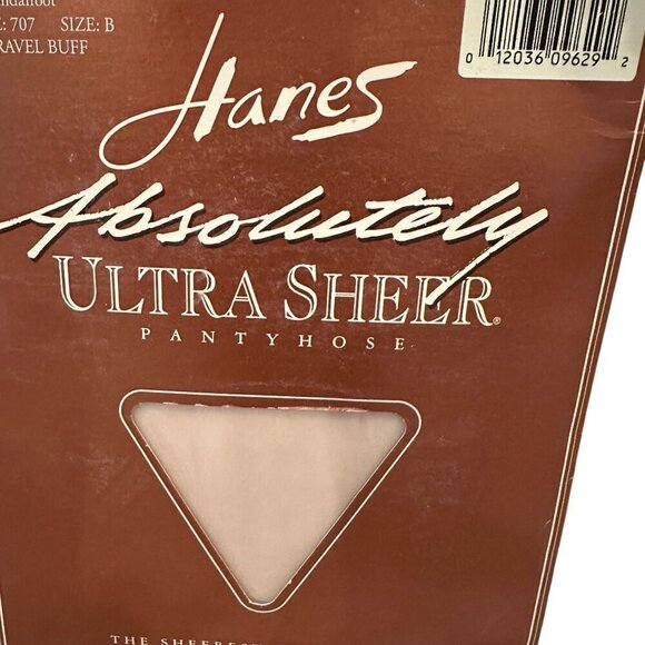 Hanes Absolutely Ultra Sheer Pantyhose Sandalfoot Style 707 Size B Travel Buff - Picture 5 of 6